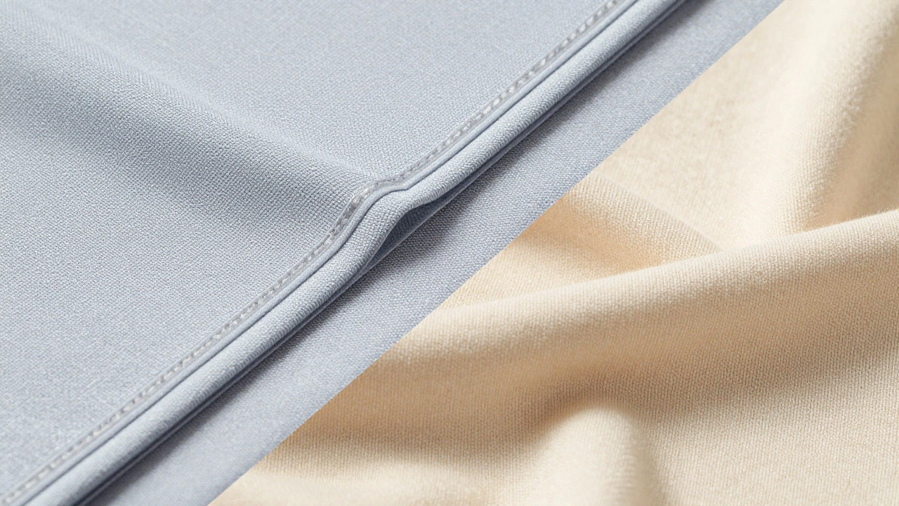Close-up comparison of synthetic activewear and cotton athleisure fabrics