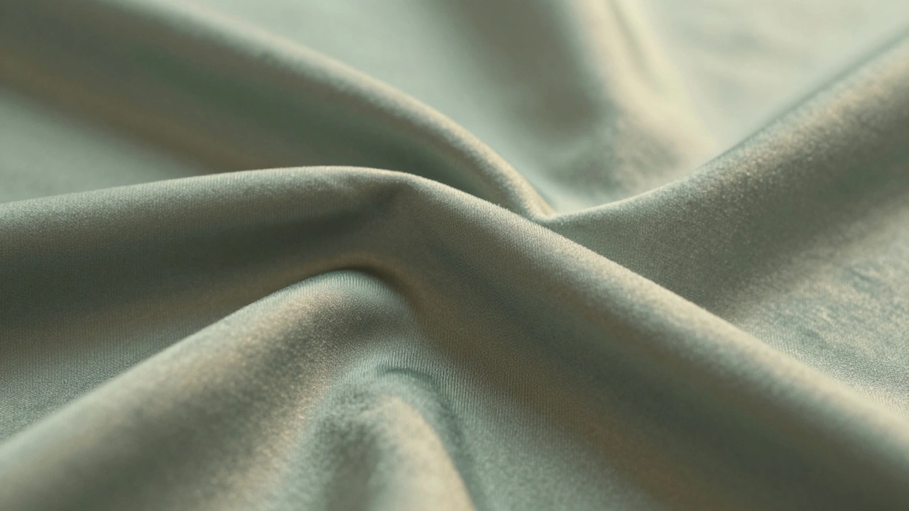 Close-up of soft sage green modal fabric texture