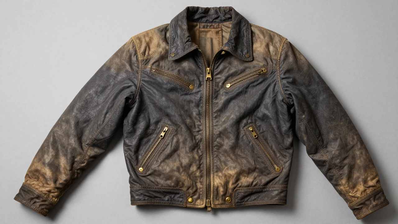 Vintage jacket showing natural elbow wear and patina