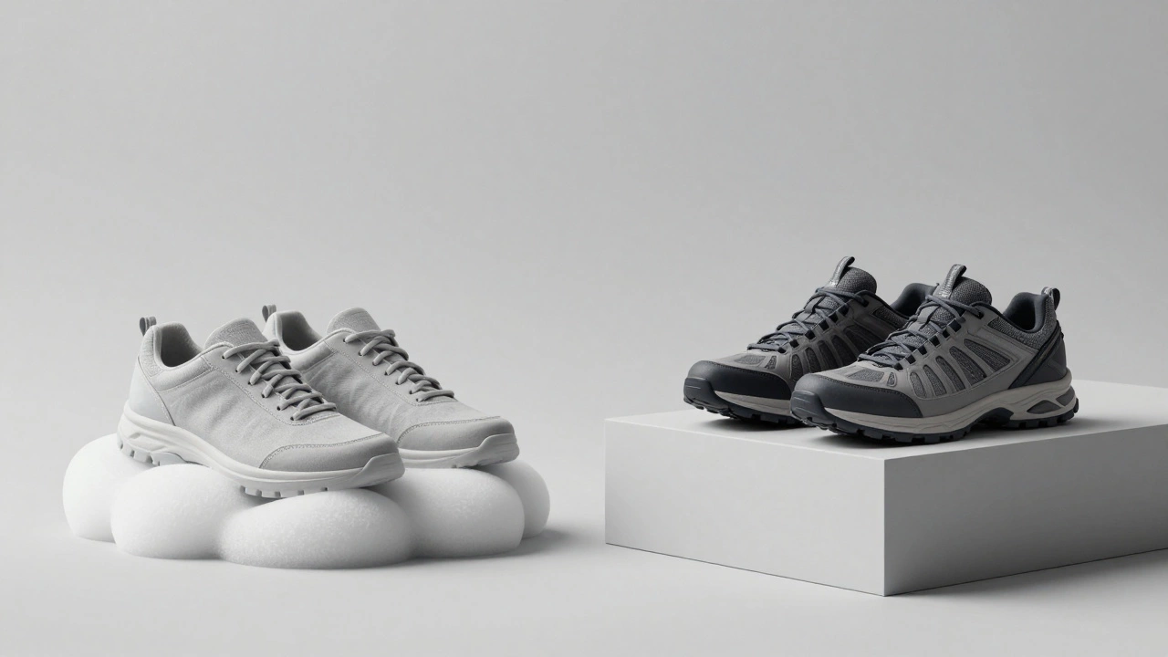 Comparison of soft casual shoes versus structured supportive walking shoes
