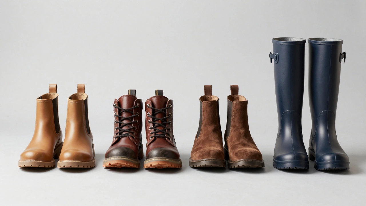 Four types of boots displayed to show fit variations