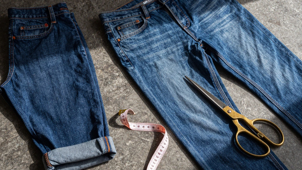 Comparison of heavy raw selvedge and soft stretch denim fabrics